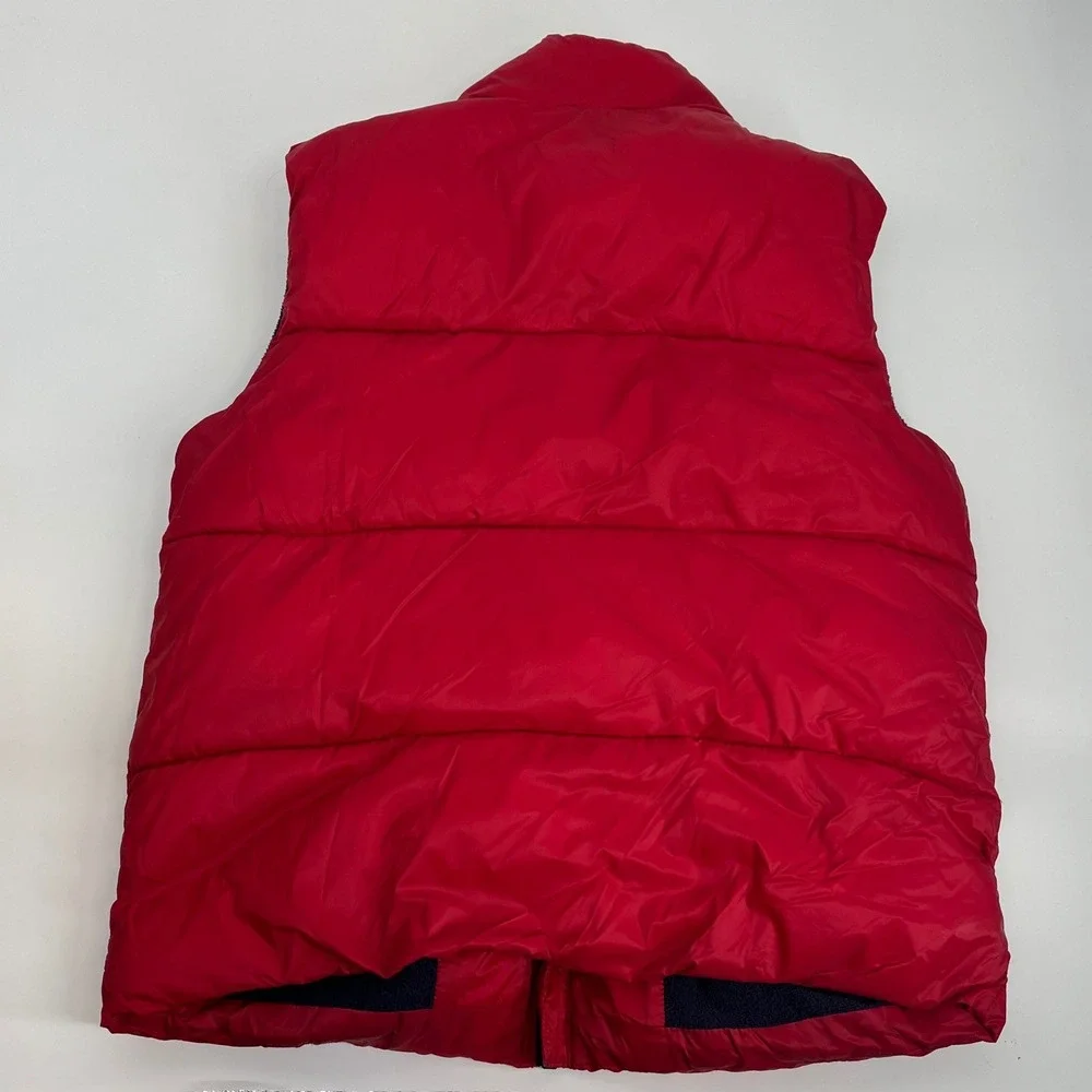Old Navy Kids Red Puffer Vest Fleece Lined Full Zip Mock Neck Size M 8